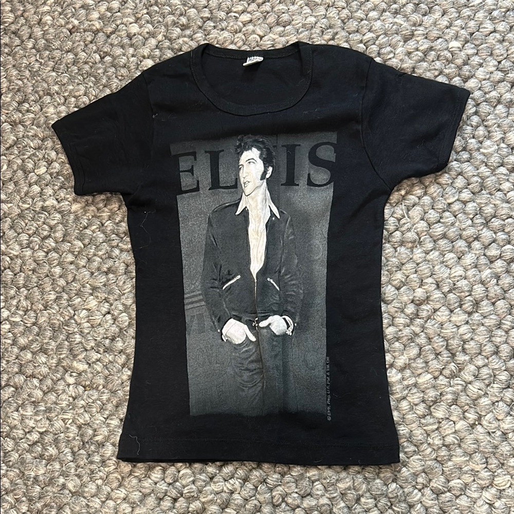 a.s. tees Elvis‎ Presley black baby tee size small